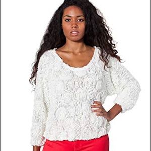 American Apparel 3D Flower Mesh Jumper